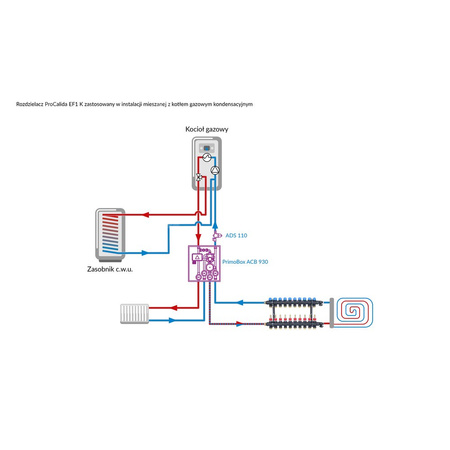 Rozdzielacz do ogrzewania podłogowego AFRISO ProCalida EF1 K 10-obieg. poliamid GZ 1'' x euroconus 3/4'' + przepływomierz + zawór napełn/spust