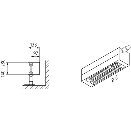 Konwektor Kermi V-Konvektor Typ32 BH70x133x2400mm QN1423, weiß, 6 bar, m. Abd., Vent. re