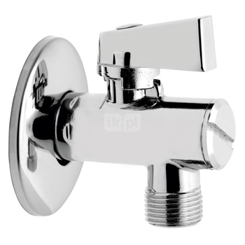 Zawór kulowy FERRO Z filtrem z rozetą 1/2'' x 3/8'' GZ kątowy, uchwyt: motylek