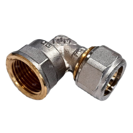 Kolano skręcane QIK Do rur wielowarstwowych, mosiądz, 1'' x 32 mm (GW x złącze skręcane)