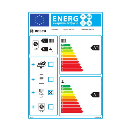 Pompa ciepła powietrze-woda monoblok BOSCH TERMOTECHNIKA Compress 7000i AW 7 ORM--S B 5.93 kW 230 V