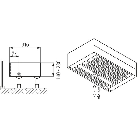 Konwektor Kermi Kon m. Str. Typ55 BH210x316x3600mm QN8539, weiß, 6bar, m. Abd., AB Uni.