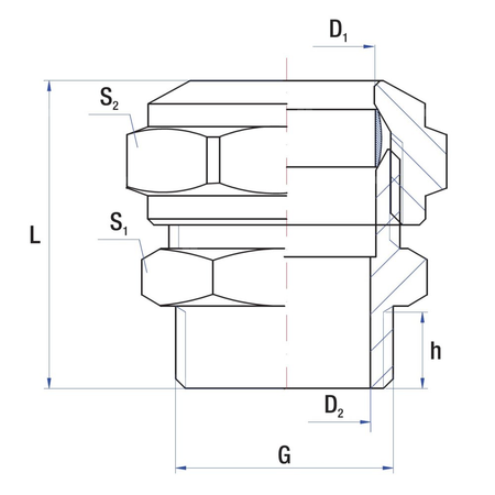 Złącze dwójnik proste RUMET zaciskowe FI 12 x GZ 3/8 mosiądz