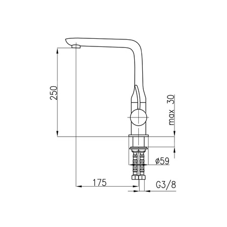 Bateria zlewozmywakowa stojąca KFA Armatura MALACHIT, kolor chrom, mosiądz