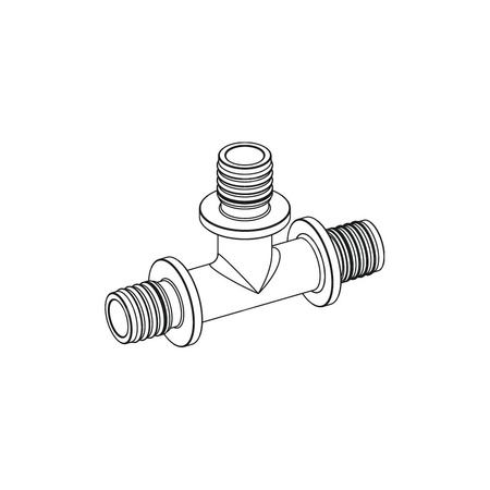 Trójnik TECE flex redukcja 90' mosiądz 16 mm x 20 mm x 16 mm (końcówka wtykowa x końcówka wtykowa x końcówka wtykowa)