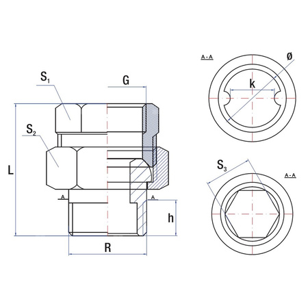 Śrubunek RUMET mosiądz 3/8'' x 3/8'' (gw x gz)