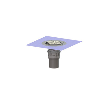 Wpust Practicus, DN100, odpł. pionowy, z nasadką Variofi i kratką szczel. / ramą nierdz. 120x120