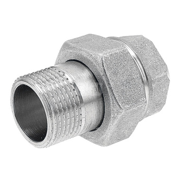 Śrubunek prosty z uszczelką FERRO, mosiądz (chrom), 1/2'' (GW x GZ)