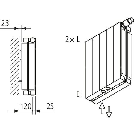 Grzejnik płytowy typ 22 KERMI V-HVV wym. 1400 x 630 mm, kolor biały, moc 2000 W