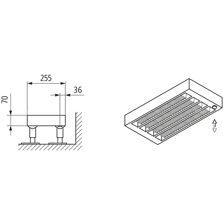 Konwektor Kermi Konvektor Typ54 BH70x255x1100mm QN1128, weiß, 6bar, m. Abd, AB 12