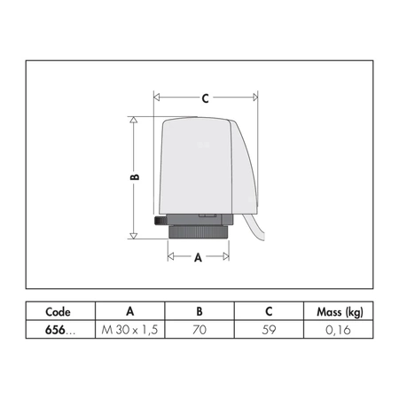 Siłownik termoelektryczny z montażem przy użyciu szybkozłącza, z przyłączem wciskowym i mikroprzełącznikiem pomocniczym 24 V