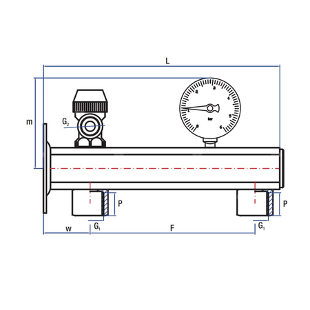 Grupa bezpieczeństwa RUMET c.w.u. G 3/4 x G 1/2 mosiądz