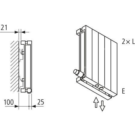 Kermi V ściana grzewcza HVV20 2200x104x1750