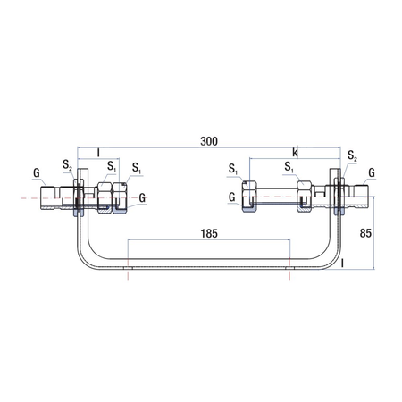 Uchwyt montażowy RUMET wodomierza DN 20 G 1 mosiądz / stal