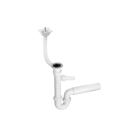 Syfon zlewozmywakowy rurowy 11/2"x50mm z podłączeniem pralki lub zmywarki ,spust z przelewem