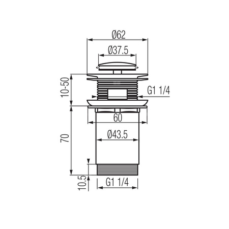 STAR Automatyczny korek spustowy z przelewem, rose gold