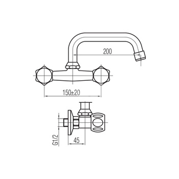 CLASS Bateria umywalkowa ścienna