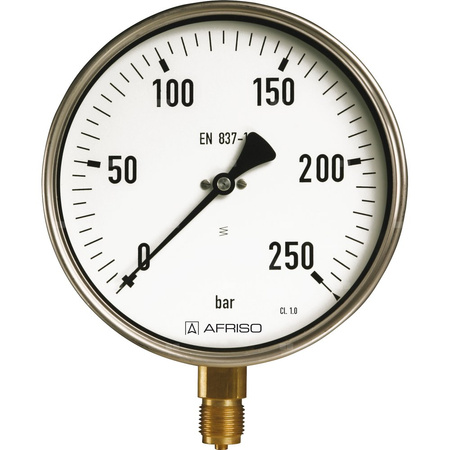 Manometr z rurką Bourdona AFRISO RF przemysłowy D401 0/25 bar G1/2B radialne fi 160 mm, kl. 1,0%