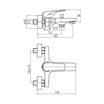 SIGMA Bateria wannowa ścienna (bez akcesoriów)