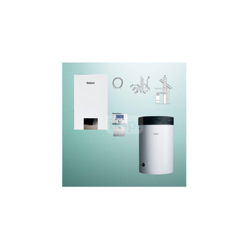 Pakiet - Kocioł gazowy jednofunkcyjny VAILLANT ecoTEC exclusive VC 25CS/1-7 kondensacyjny wiszący 2.8 - 26.4 kW + RegulatorsensoCOMFORT 720 + Zestaw powietrzno-spalinowy szachtowy + Moduł sterowaniaVR 921 + Zasobnik c.w.uVIH R 150/6 M