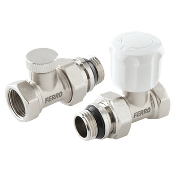 Set zaworów grzejnikowych prostych 1/2"