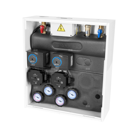 Grupa pompowa AFRISO PrimoBox AZB 455 GZ x GW 3/4'' x 3/4'', z zaworem mieszającym, z izolacją, z siłownikiem arm 141