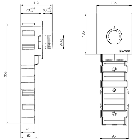 Zestaw RTL-Box 324 Vario z zaworem termostatycznym typu RTL i kasetą podtynkową