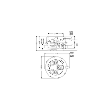 MODUŁ TECHNICZNY DUO ECOLIFT XL POMPY 230V SPF1400-S3 z automatyczną klapą zwrotną do ścieków czarnych do zabudowy w ziemi lub płycie betonowej