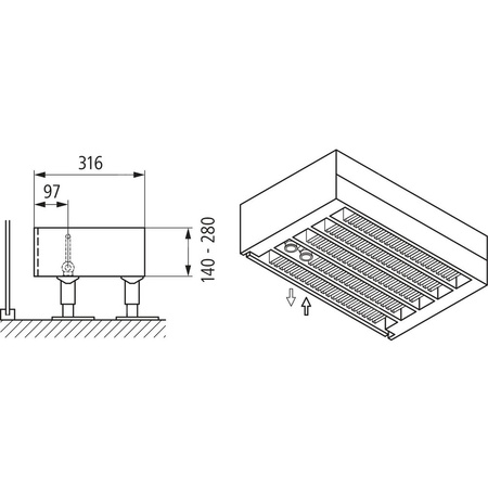Konwektor Kermi Kon m. Str. Typ55 BH70x316x5600mm QN6143, weiß, 6bar, m. Abd, AB 12