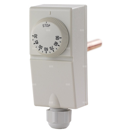 Termostat FERRO zanurzeniowy 30-90'C, przyłącze 1/2'' Gwint zewnętrzny, długość wkładki 85 mm