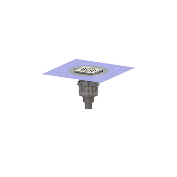 Wpust Practicus, DN50, odpł.pion., z nasadką Variofix i kratką/ramą nierdz. 138x138