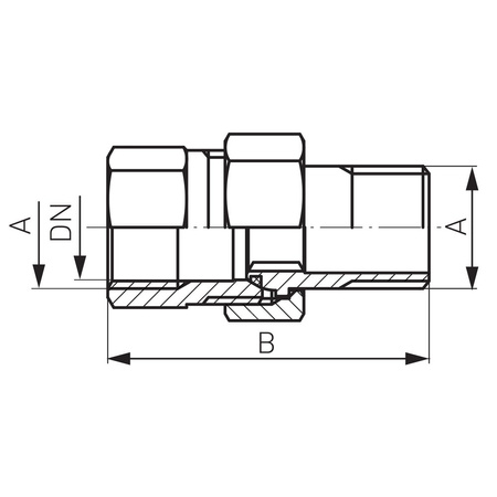 Śrubunek prosty z oringiem FERRO, mosiądz (żółty), 3/8'' (GW x GZ)