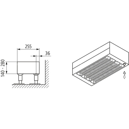 Konwektor Kermi Konvektor Typ54 BH70x255x5400mm QN5535, weiß, 6bar, m. Abd, AB 12