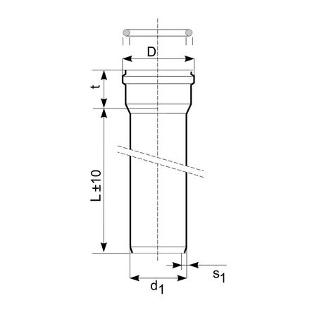 Rura kanalizacyjna zewnętrzna pvc-u MAGNAPLAST KGEL 250 x 2000 x 7.3 z kielichem lita pomarańczowa, klasa C - SN 8