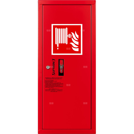 Hydrant DN 25 zawieszany boczny, wąż 20 m, zamek patent, RAL 3000 prawy