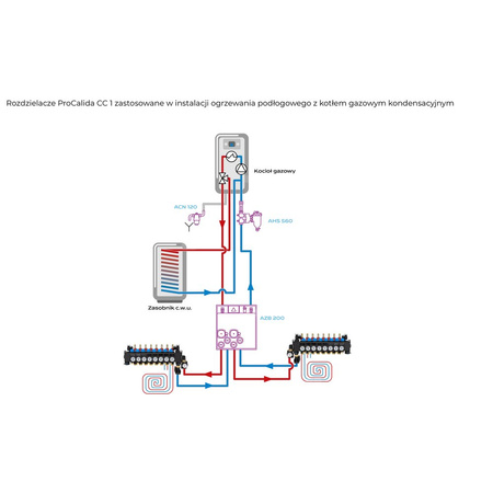 ProCalida CC 1 na 8 obiegów grzewczych, rotametry 0,75÷3,75 l/min