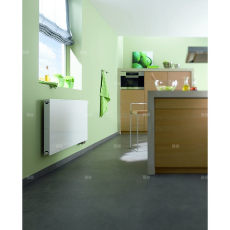 Grzejnik płytowy typ 11 KERMI Plan-V, lewy, z osłoną wym. 505 x 705 mm, kolor biały, moc 528 W