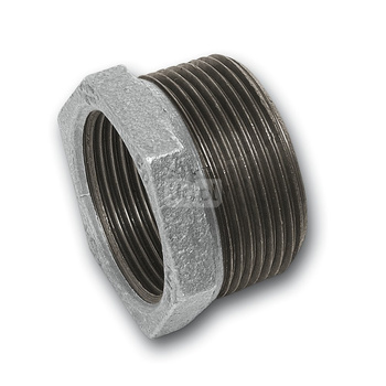 Nypel SANHA 241# redukcja, żeliwo (cynk/nikiel) (ocynk), 4'' x 3'' (GZ x GW)