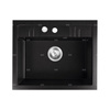 MEZZO II zlewozmywak granitowy 1-komorowy 48/58, grafit