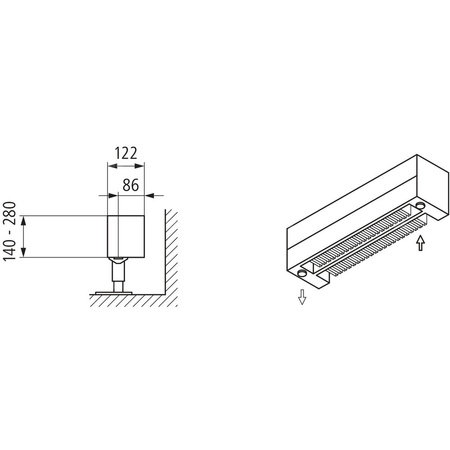 Konwektor Kermi Konvektor Typ22 BH210x122x600mm QN586,weiß,6bar,o. Abd.,AB Uni.