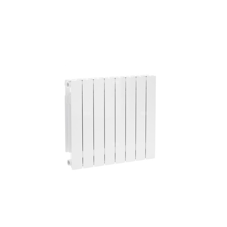 Grzejnik żeberkowy KFA Armatura ADR500/8 aluminium, podłączenie boczne 570 x 644 mm, kolor biały