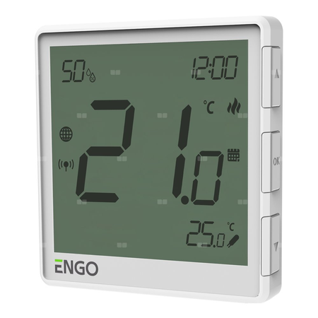 Regulator temperatury ENGO CONTROLS EONE-230W bezprzewodowy Zigbee z wyświetlaczem, montaż podtynkowy
