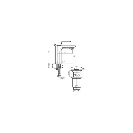 LOFT ECO Bateria umywalkowa stojaca ze spustem click clack , perlator z tworzywa