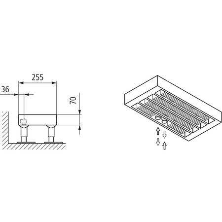 Konwektor Kermi Konvektor Typ54 BH70x255x600mm QN615, weiß, 6bar, m. Abd, AB 12