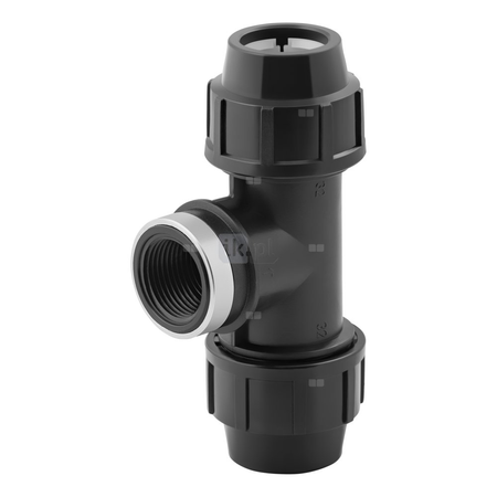 Trójnik skręcany z gwintem wewnętrznym do rur PE PN16 40 mm x 1