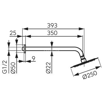 Zestaw natryskowy z deszczownią 250 mm slim, czarny