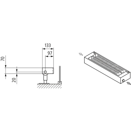Konwektor Kermi Kon m. Str. Typ22 BH280x133x4600mm QN5106, weiß, 6bar, o. Abd., AB Uni.