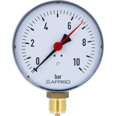 Manometr z rurką Bourdona AFRISO RF grzewczy 0/10 bar G1/2B radialne fi 100 mm, kl. 2.5%