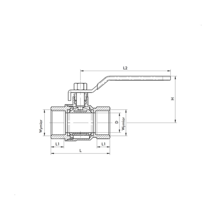 Zawór kulowy KFA Armatura mosiądz, PN 20 1/2'' GW, uchwyt: rączka