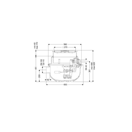 Przepompownia Aqualift S Compact Mono GTF500 do zabudowy z czarną pokrywą
